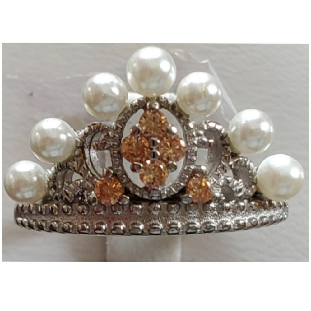 Genuine Padparadscha Sapphire Crown Ring Size 8